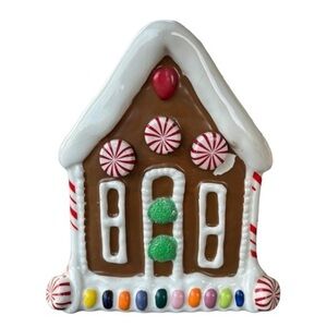 Vintage Teleflora Gingerbread House Ceramic Container